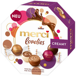 Продуктови Категории Шоколади Merci Lovelies шоколадови бонбони Cream 185гр